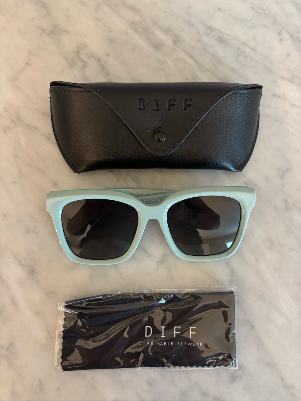 DIFF Eyewear Sunglasses - Meredith in Steel Teal + Grey Gradient + Polarized